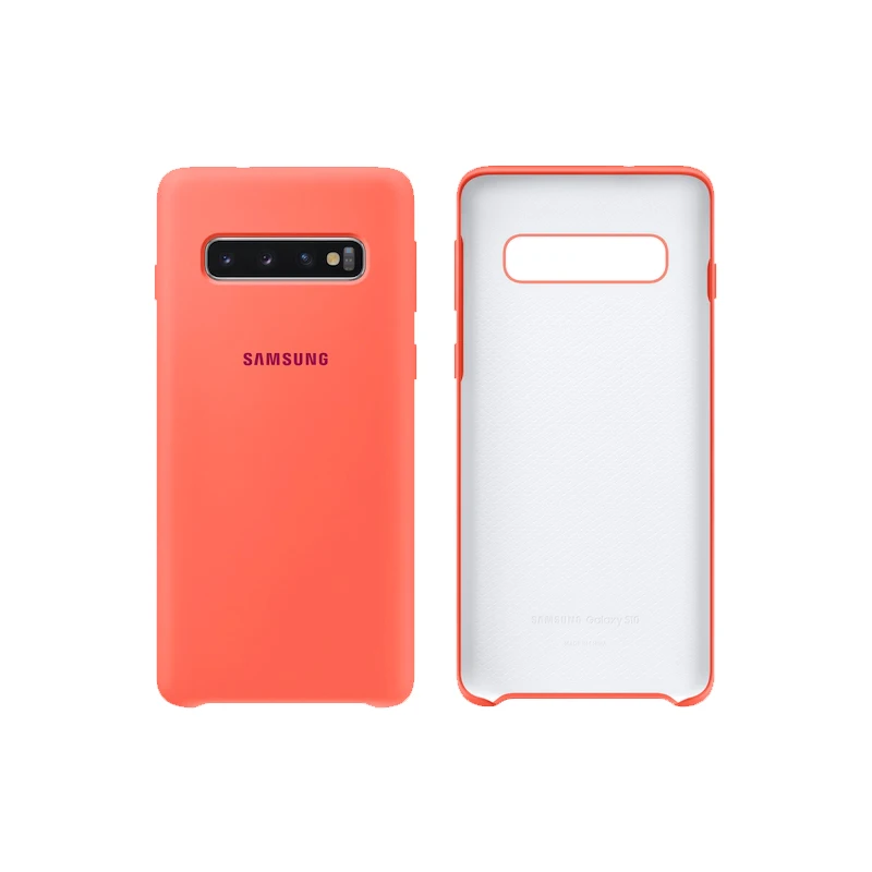 Официальный товар) Чехол samsung S10 S10 Plus S10e Galaxy Note 10 Plus силиконовый чехол - Цвет: Orange Red