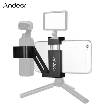 

Andoer Handheld Phone Clip Holder Bracket for OSMO Pocket Mount Stand with Cold Shoe 1/4" Screw for Microphone LED light Tripod