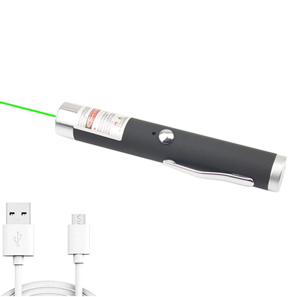 USB брелок, зеленая лазерная указка, usb зарядка, высокая мощность, 5 мВт, портативная красная лазерная ручка в горошек, одноточечная, звездная красная лазерная указка - Цвет: Black- Green light