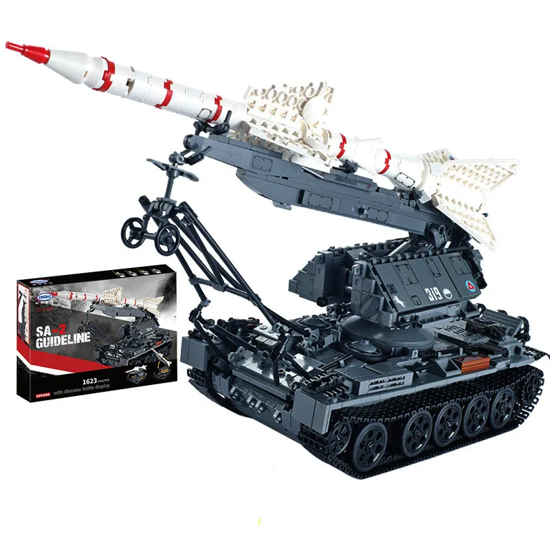

Building Blocks Figure Technic MOC Military SA-2 GUIDELINE Missile Vehicle Tank Models Kit Blocks Toys for Children Kids Gift .