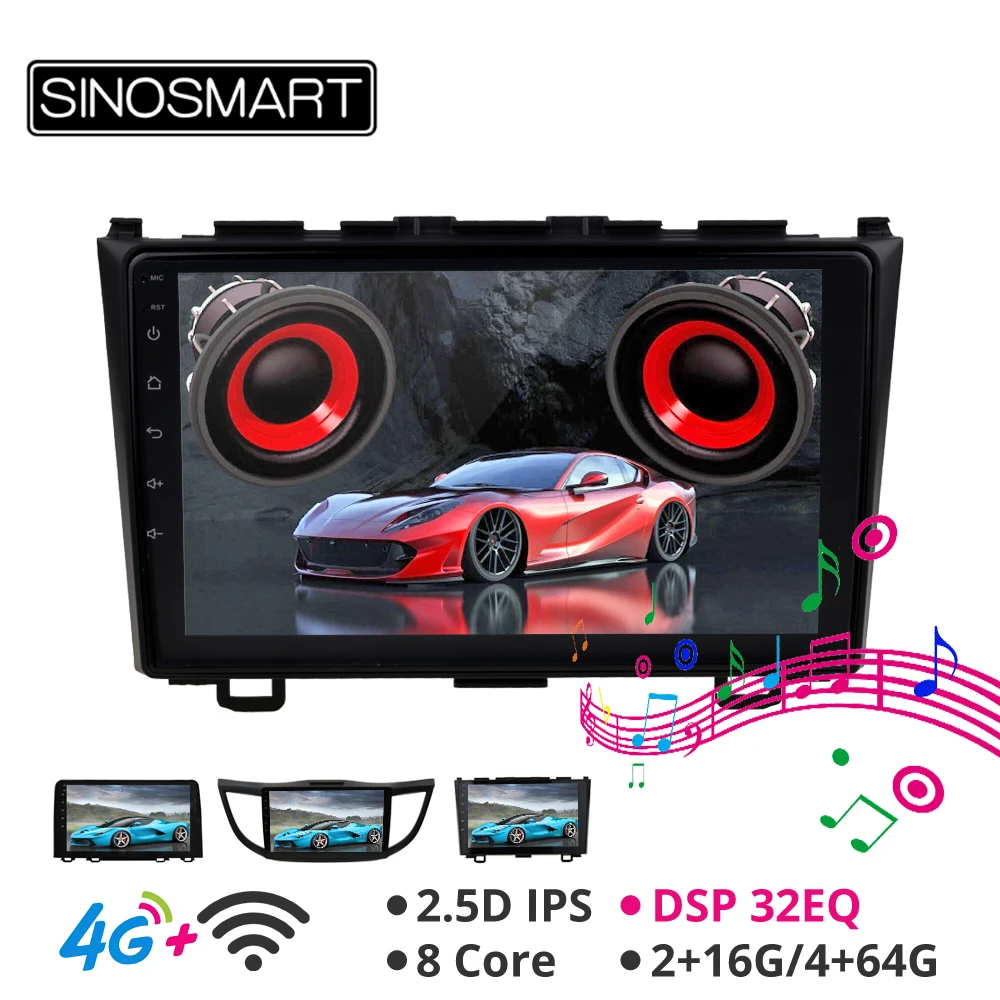 

Sinosmart Android 8.1 Car GPS Navigation Radio for Honda CRV C-RV 2006-2018 2din 2.5D IPS/QLED Screen