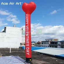 5 м H День Святого Валентина реклама воздушный танцор красный надувной в форме сердца танцор неба с текстом/логотип без воздуходувки для продажи