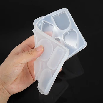 

Epoxy Resin Molds for jewelry Making Oval Heart Round Shape Earring Charms Necklace Pendant Transparent Silicone Accessories DIY