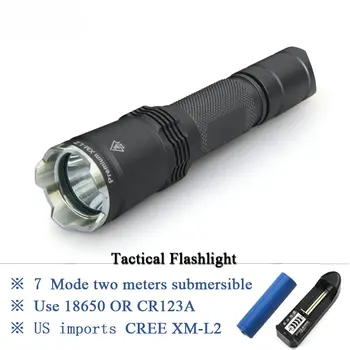 

military tactical flashlight XM L2 torch flashlight self defense flash light 18650 waterproof spotlight hunting lampe torche