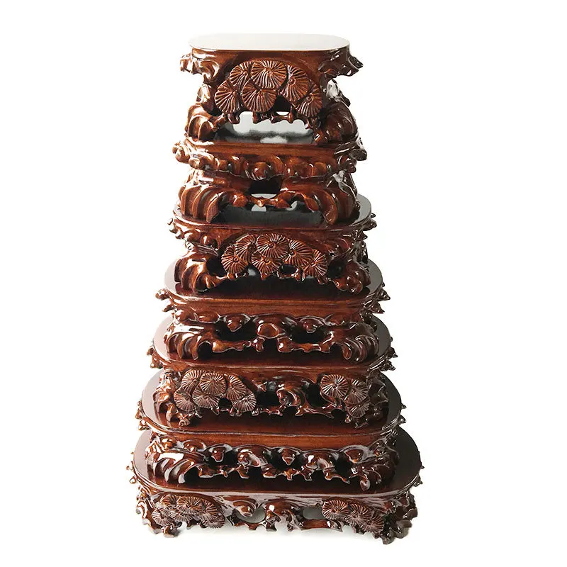 

Stone Base Solid Wood Can Be Dredged Root Carving Vase Bonsai Base Decoration Jade Head Base Manufacturers Direct Selling Specia