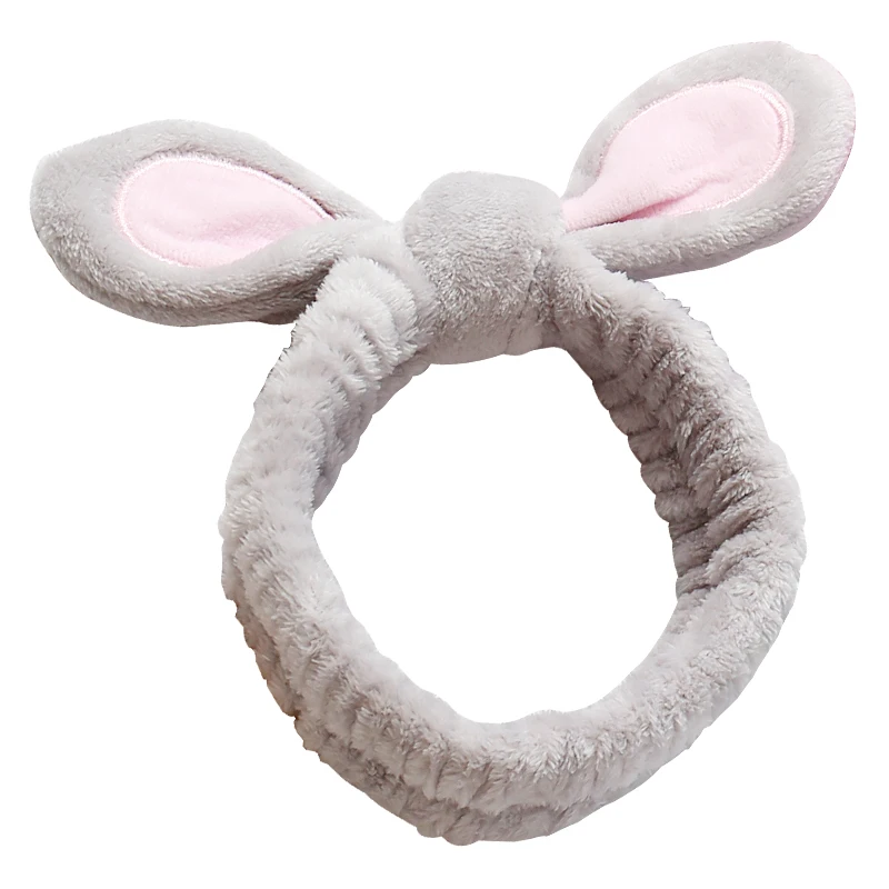 Girl cute soft rabbit ears hair band velvet cartoon cosmetics wide-brimmed headband jewelry multi-color headband spa package