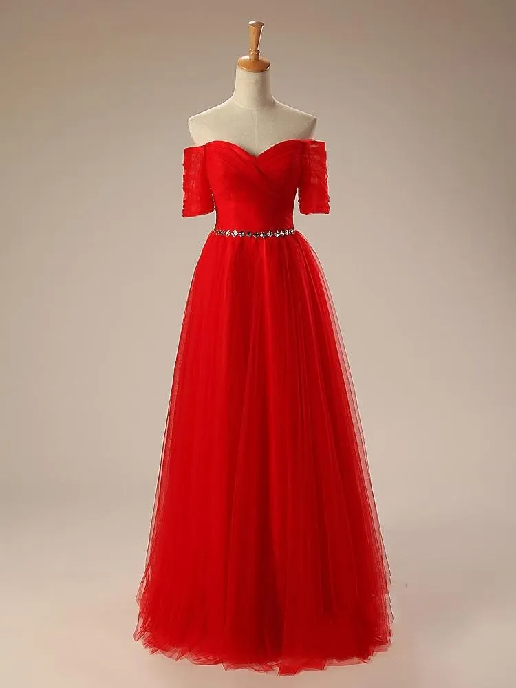Robe de soiree Новые Модные Недорогие Платья с коротким рукавом и поясом со стразами vestido de festa вечерние длинные платья для матери невесты