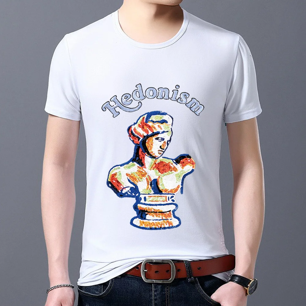

Street Fashion Men's T-shirt Casual Art Funny Sculpture Printing Series Men's Slim O-neck Youth Soft Commuter High-quality Top
