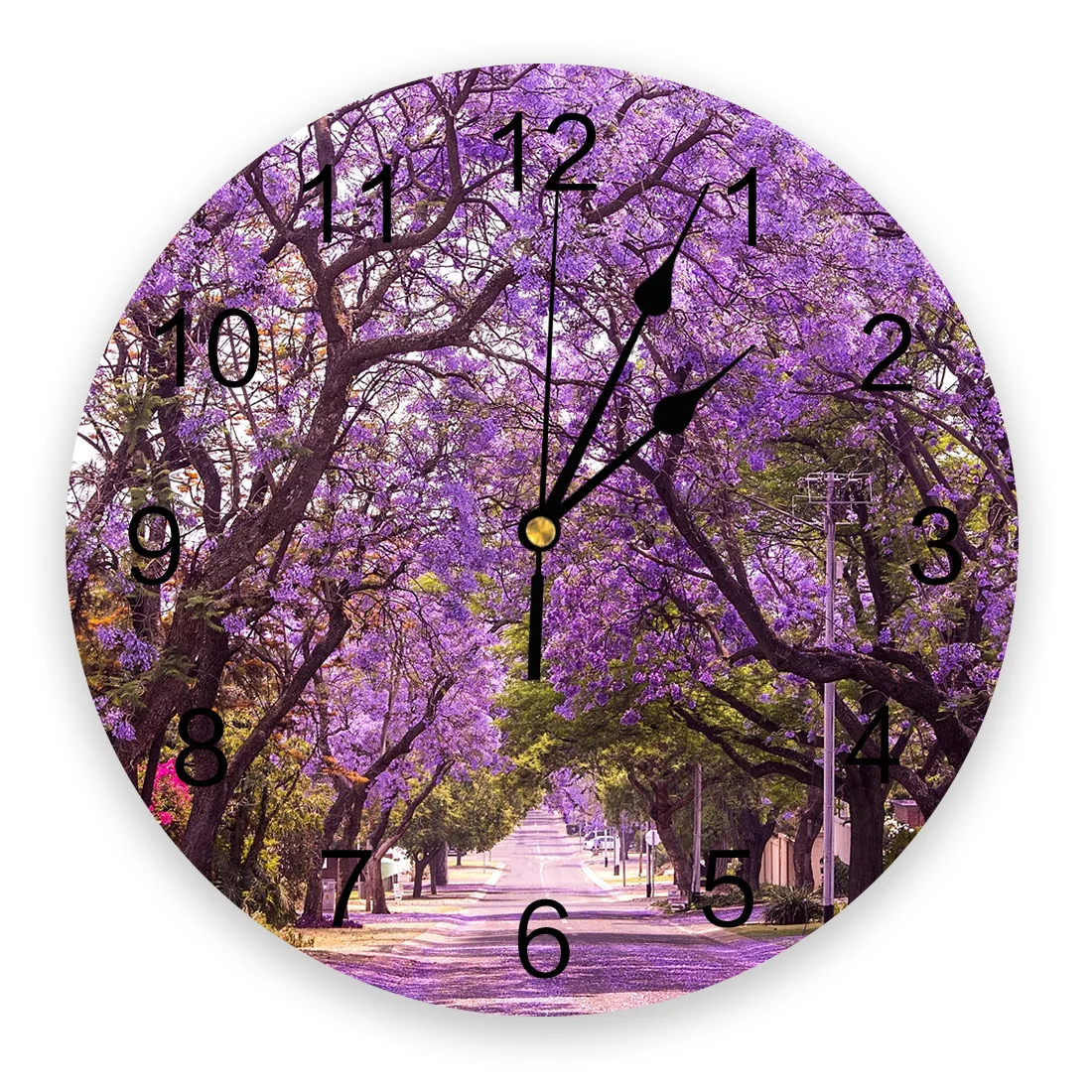 Cherry Blossom Road Lush Wall Clock Living Room Decoration Watch Modern Home Decor Digital | Дом и сад