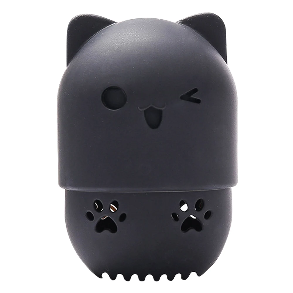 Black Kitten beauty Puff Box блендер держатель Губка Макияж яйцо сушки чехол Портативный Силиконовый косметический Блендер Губка коробка держатель - Цвет: Black