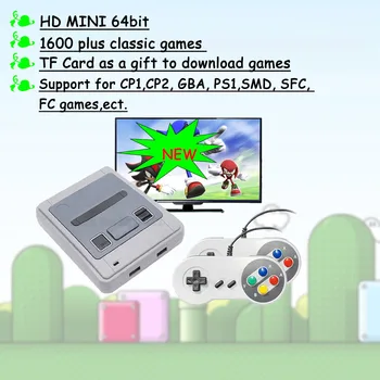 

4k HD 64bit 1600 Games HDMI Arcade Video Game Console Emulator TV Portable Retro Gaming Gamepad For Sega For Super Nintendo Gift