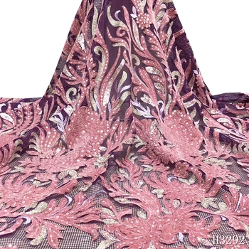 

African Lace 2020 High Quality Newest Velvet Lace Embroidered Tulle Lace Sequins Lace Fabric Nigerian Lace For Wedding Dress