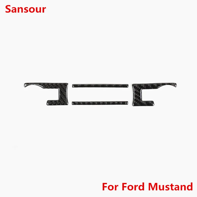 Подходит для Ford Mustang 4 шт. автомобильные аксессуары Кнопка Аудио Украшение Наклейка углеродное волокно интерьер автомобиля Стайлинг
