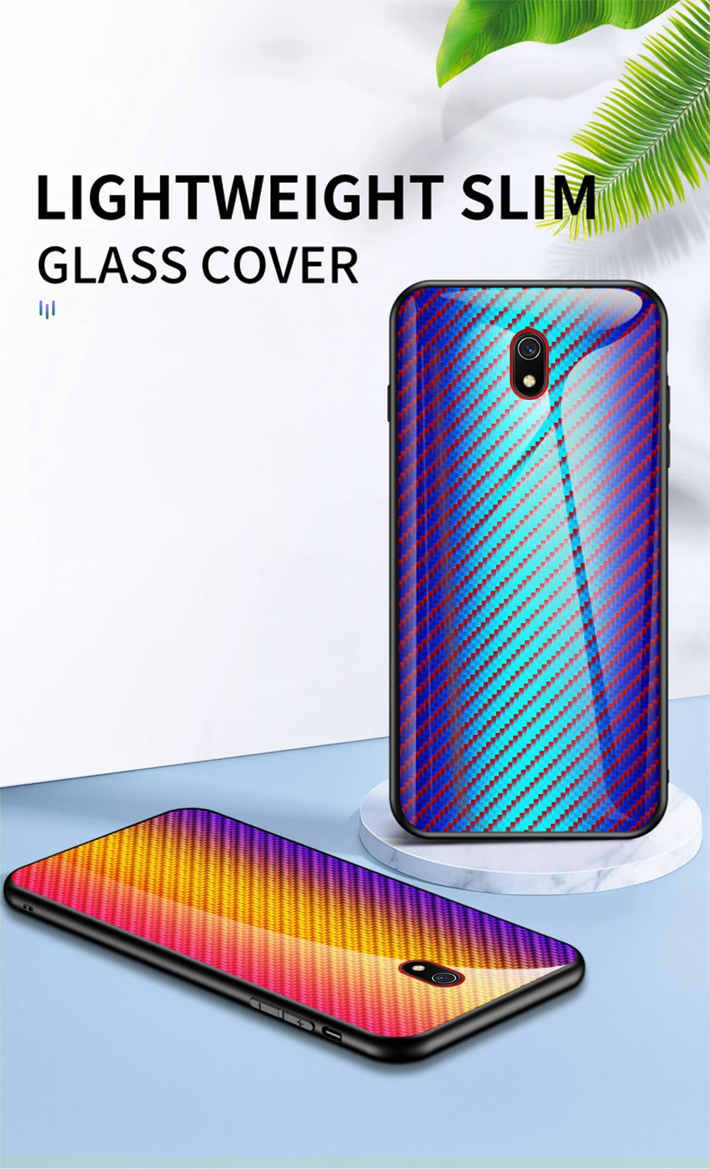 Для xiaomi redmi 8A 7A 6A чехол из твердого закаленного стекла с градиентом из углеродного волокна защитный чехол для xiaomi redmi 5 plus 6 pro 7 S2