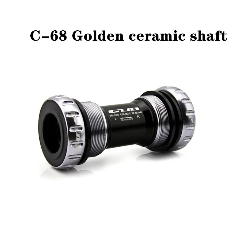 Titanium ceramic GUB резьба BB вал керамический палин для Shimano полый Звездочка Горная дорога велосипед shaft68-73MM - Цвет: Titanium ceramic