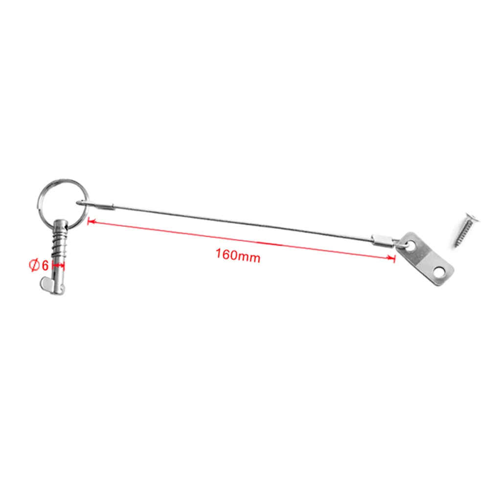 316 Stainless Steel Quick Release Pin Lanyard with Boat Deck Hinge