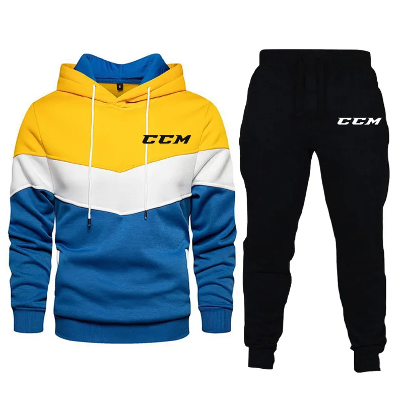 2022 CCM Tracksuit Men Sets Winter Hoodies Pants Piece Set
