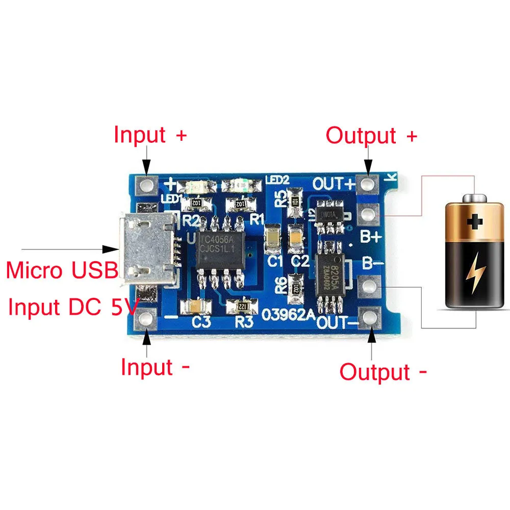 5 шт. Tp4056 5В 1а Micro Usb 18650 литиевая батарея нагрузка на плате зарядное устройство модуль защиты двойные функции для Arduino Diy Kit