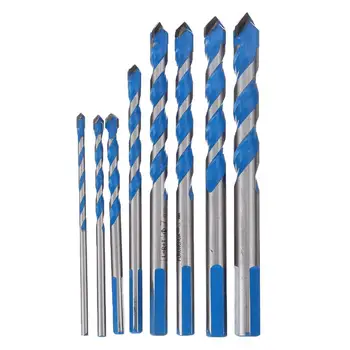 

8Pcs Multi Purpose Carbide Tip Drill Bits Set Multi Construction Hole Saw Cutter For Ceramics Tiles Wood Plastic Metal Sheets