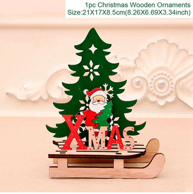 Wooden Christmas Счастливого Рождества поезд набор игрушка Подарки Рождество Домашний декор кулон украшения Рождественский подарок для детей Navidad год - Цвет: Wooden Christmas