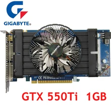 GIGABYTE оригинальная Видеокарта GTX 550Ti 1 ГБ 192Bit GDDR5 видеокарты для nVIDIA Geforce GTX550 Ti HDMI DVI GTX 650 750 б/у