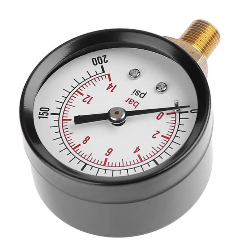 Аквариумный манометр для воды, 0-14Bar 0-200 Psi, нижнее Крепление 1/" NPT 35ED
