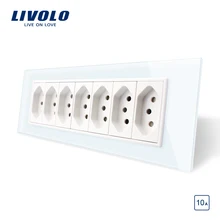 Livolo стандарт США/AU роскошный 7 банд бразильский 10A разъем с жемчугом Кристалл Стекло, без логотипа
