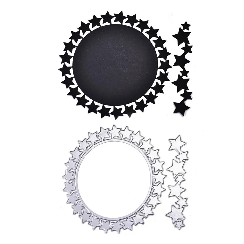Naifumodo Star Circle Frame Metal Cutting Dies for DIY Scrapbooking Card Making Photo Album Embossing DieCuts Template New