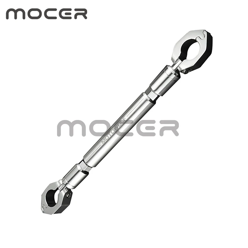Universal Adjustable Motorcycle Handlebar Cross Brace Bar Crossbar - 7/8 inch (22mm) Clamp Diameter Aluminum Alloy Silver | Автомобили и