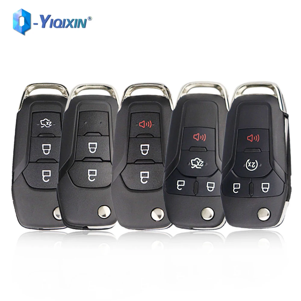 YIQIXIN Flip Folding Remote Car Key Shell 2/3/4 Buttons Case For Ford Focus Fusion MK2 M7 Edge Explorer Ranger HU101 Blade Auto smart remote car key shell case 3 buttons for ford edge explorer fusion mondeo 2013 2014 2015 2016 2017