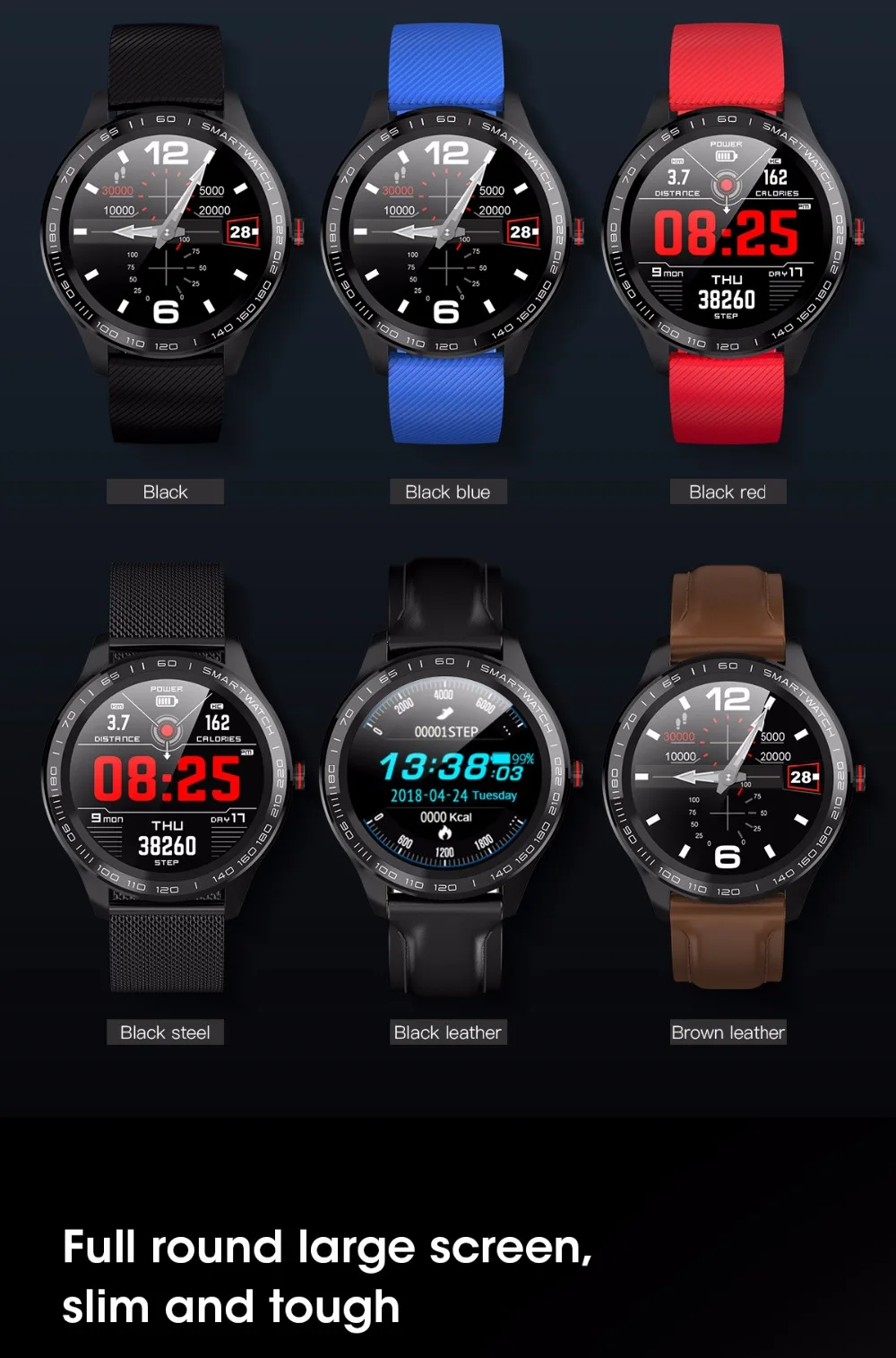 L9 ЭКГ Смарт часы для мужчин Полный Круглый мультисенсорный Smartwatch ip68водонепроницаемый спортивные часы для мужчин Bluetooth напоминание/Музыка