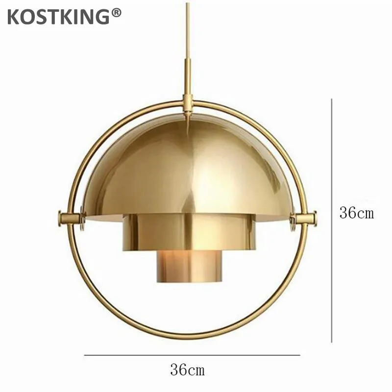 KOSTKING Designer post-modern bar pendant light restaurant study bedroom bedside creative personality semicircular Pendant Lamp
