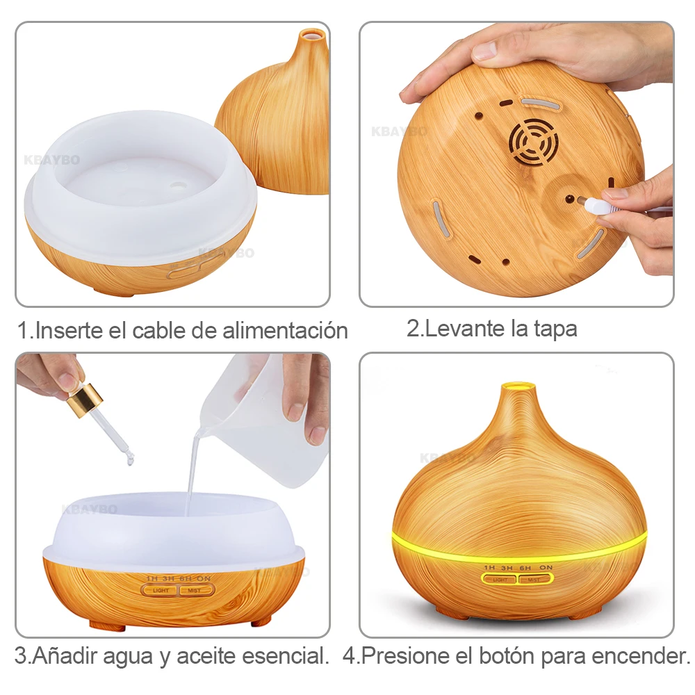 KBAYBO 550ml Fernbedienung Holzmaserung Aromatherapie Feuchtigkeitscreme Ätherisches Öl Luftbefeuchter Aroma Air Diffuser Nebel Maker für Home KBAYBO 550ml Fernbedienung Holzmaserung Aromatherapie Feuchtigkeitscreme Ätherisches Öl Luftbefeuchter Aroma Air Diffuser Nebel Maker für Home