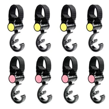 

8 Pcs Stroller Hook, Multipurpose Hooks, Baby Diaper Bags, Groceries, Clothing, Wallet Hangers, Accessories for Walking