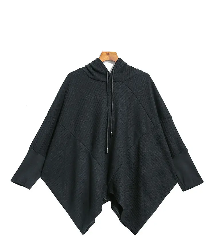 black WLD2796 XITAO Tide/Необычные толстовки в стиле пэчворк; женская одежда свободного кроя; коллекция года; модная Корейская одежда с рукавами «летучая мышь»; Новинка; WLD2796 - Цвет: black WLD2796