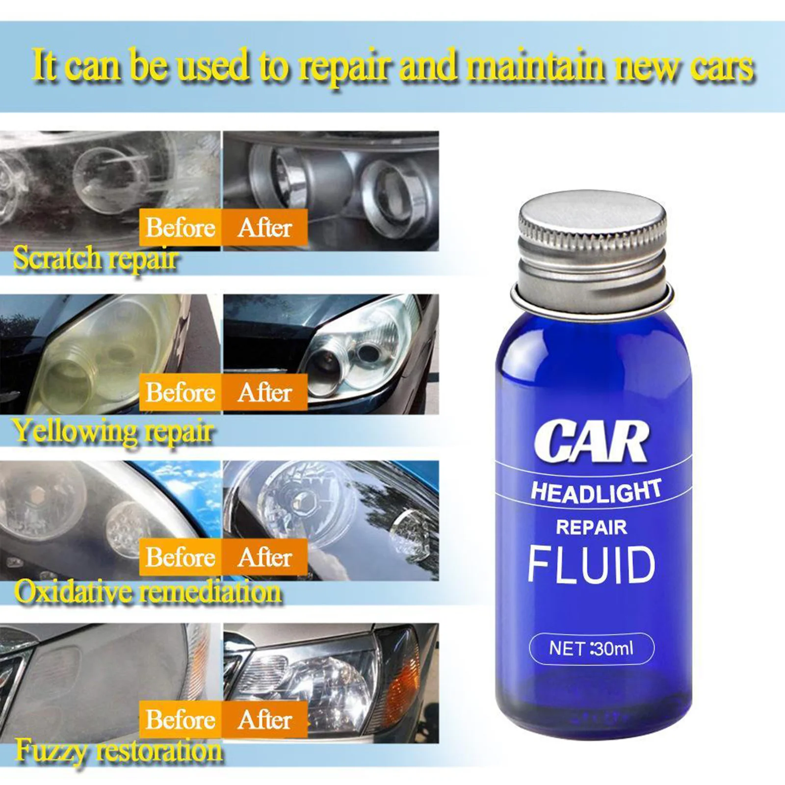  Car Headlight Polishing Agent Scratch Remover Repair Liquid Restoration Kit Car Scratch Repair Coating Repair