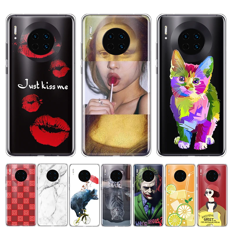Silicone Phone Case for Huawei Mate 30 Pro Cover Soft TPU Creative Painted Cute Shells Bags Coque |