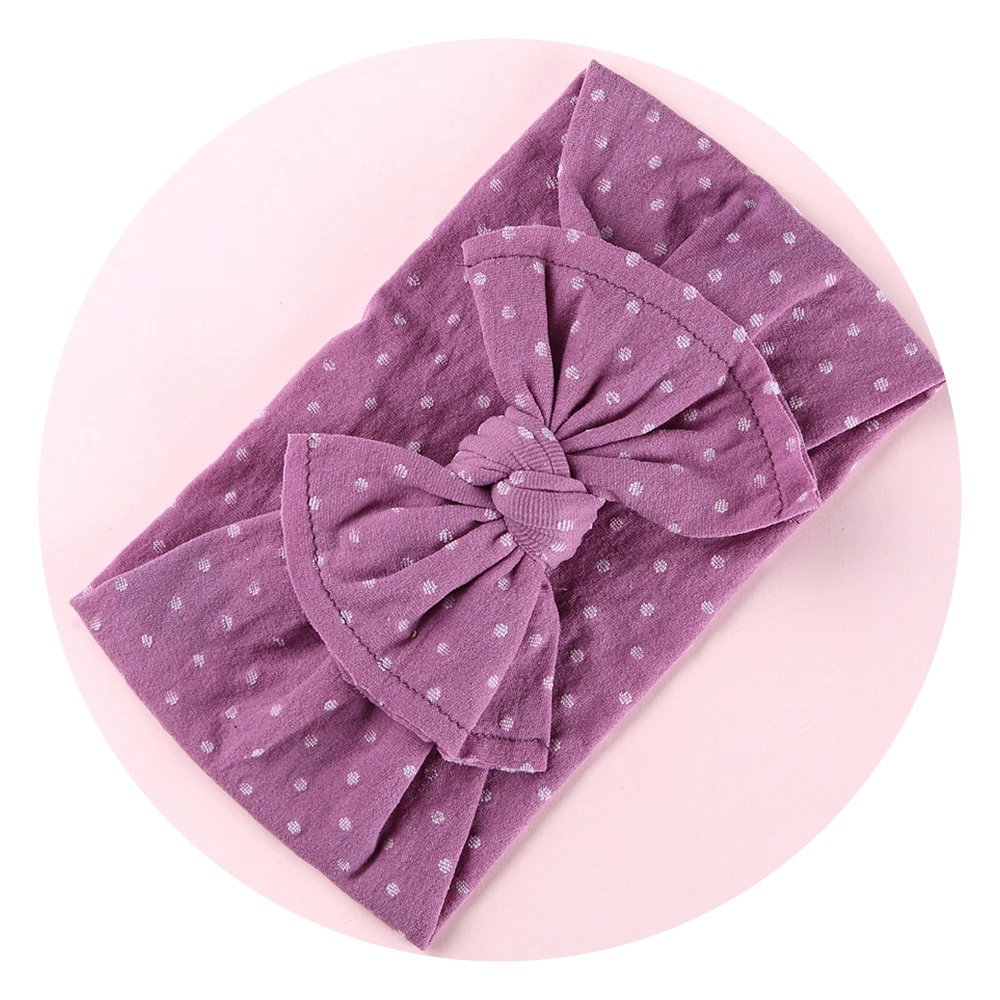 

Dot Bows Headband For Children Two Sew Line Elastic Hair bands Turban Headbands For Girls Toddler Baby Girl Hair Accessories New