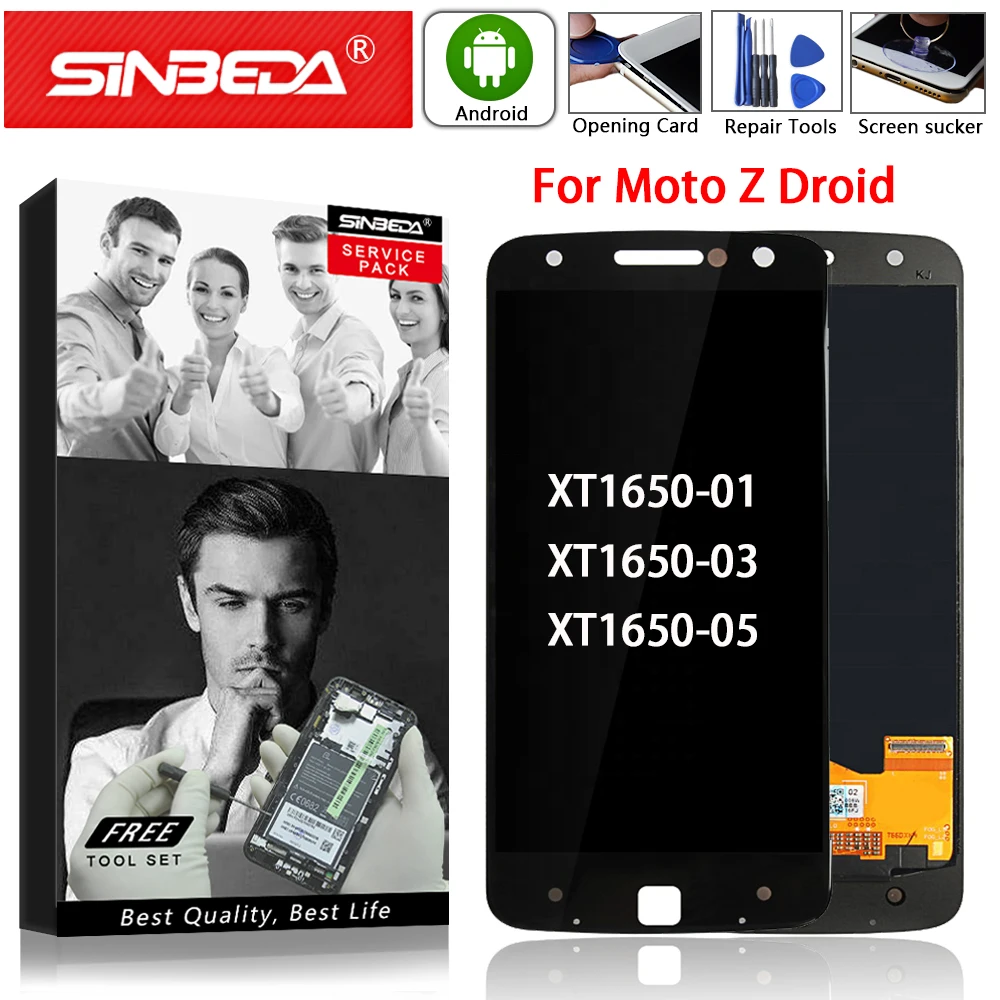 Super AMOLED для Motorola MOTO Z Droid XT1650 ЖК дисплей сенсорный экран дигитайзер Moto 01 с