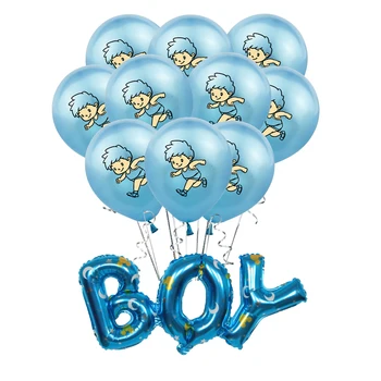 

ZLJQ Boy Girl Aluminum foil Balloons Birthday Party Decorations 12inch Blue Pink Confetti Ballon Helium Ballon Child Toys Decor