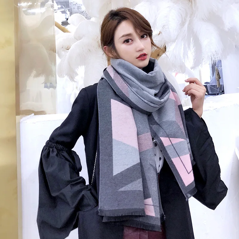 

women winter cashmere scarves Graphics print Cape scarf autumn long scarf Brand Design keep warm female shawl thicker scarf