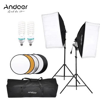 

Andoer Photography Studio Softbox Lighting Tent Kit Photo Video Equipment with 5500K Color Temperature for Portrait Wedding