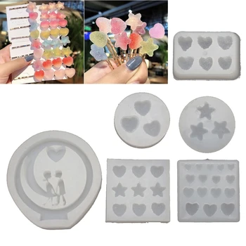 

Handmade Sugar Love Star Heart Soft Candy Pendant Mold Gummy Candy Hairpin Slilcone Resin Molds Jewelry Making Tools
