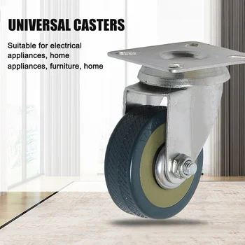 

PVC Casters 4pcs Casters Heavy Duty 2/3 Inch Pneumatic Caster Wheels No Noise Wheels CLH@8