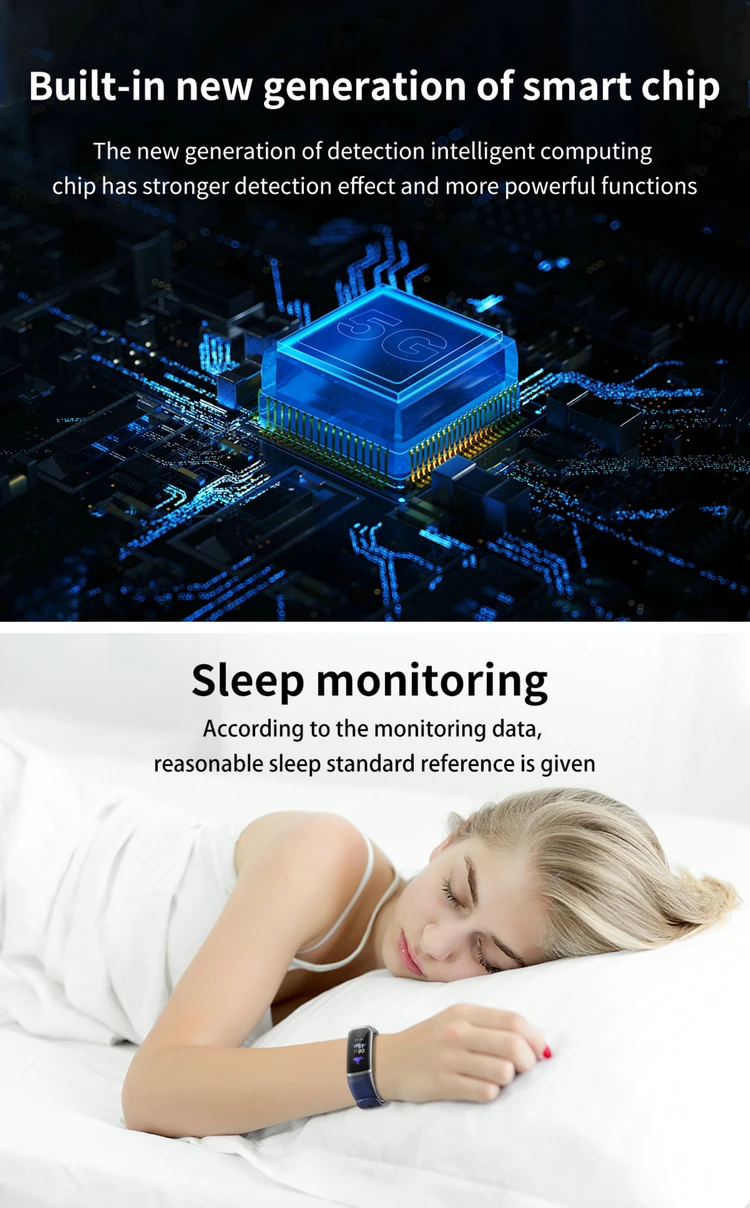 EFFEOKKI Wearfit 2.0 Smart Bracelet Watch Children Kids Step Counter Heart Rate Thermometer Screen Touch Fitness Band Tracker