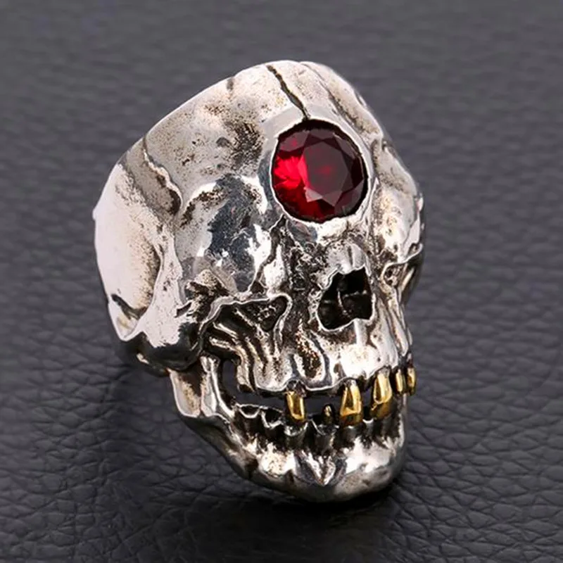 HNSP кольцо с Одноглазым черепом для мужчин, индивидуальное панк готическое ювелирное изделие, мужские кольца на палец 7-14 больших размеров