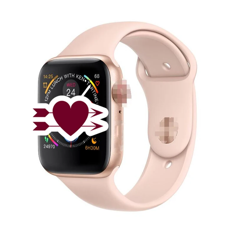 

NEW 44mm size 1:1 Smart Watch IWO 8 plus Alloy matte case similar series 4 Heart Rate Smartwatch SIRI For iOS Android PK IWO 5 6