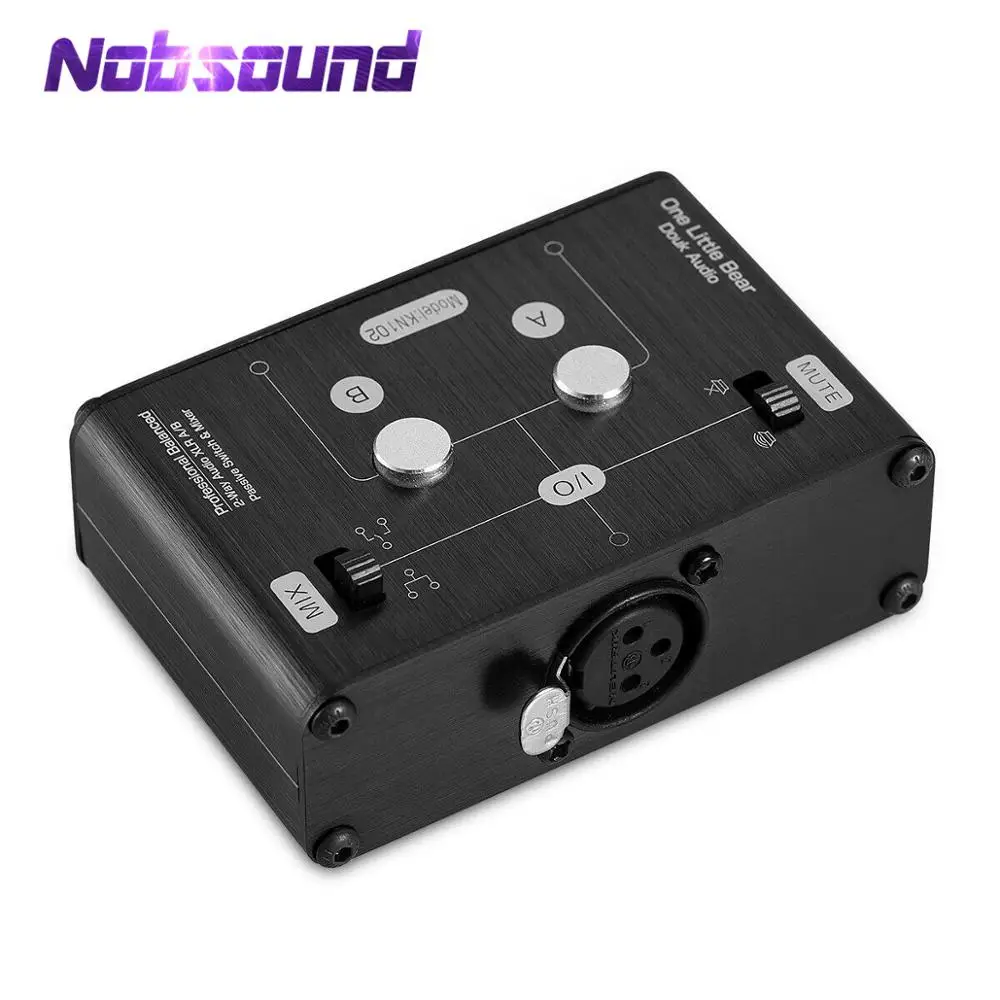 Nobsound Мини 2-полосная стерео пассивный Сбалансированный XLR аудио коммутатор коробка& смеситель звуковой сплиттер