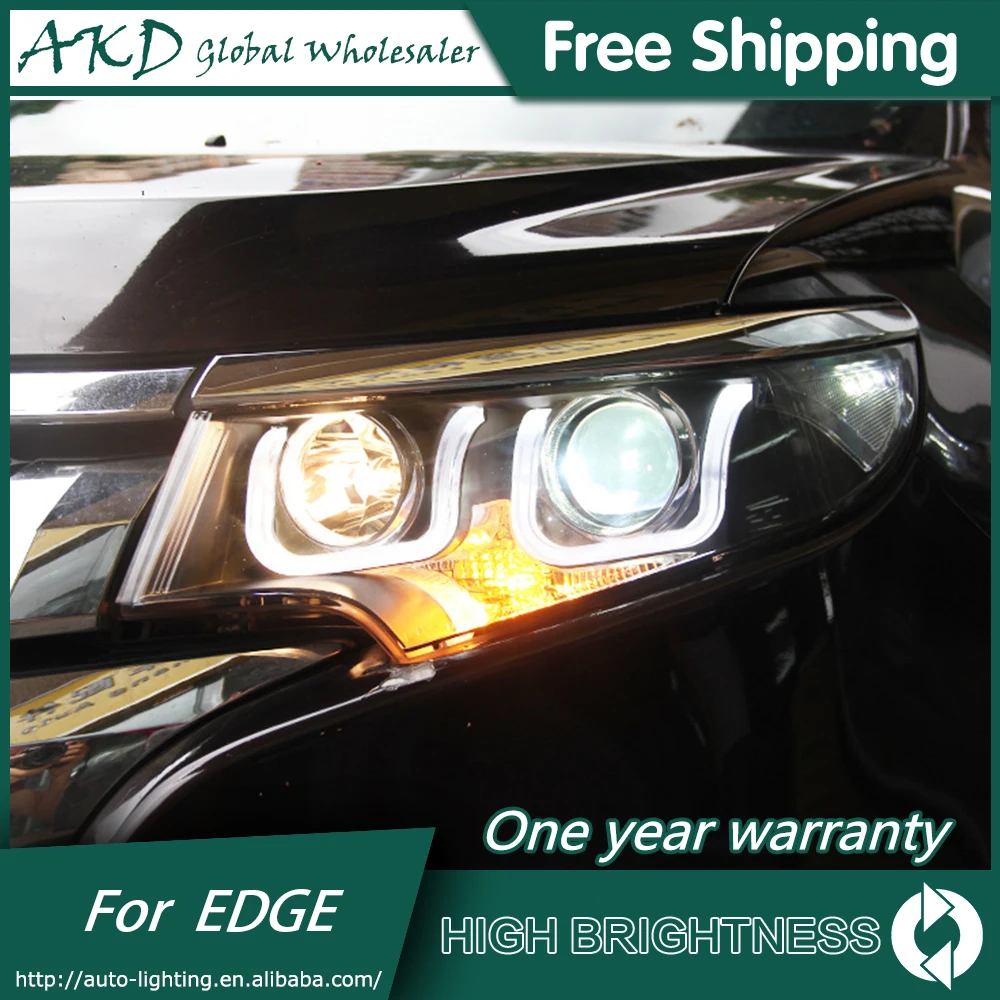 Best Offers Headlights For Car Ford EDGE 2012-2014 DRL Daytime Running Lights Head Lamp LED Bi Xenon Bulb Fog Lights Tuning Car Accessories