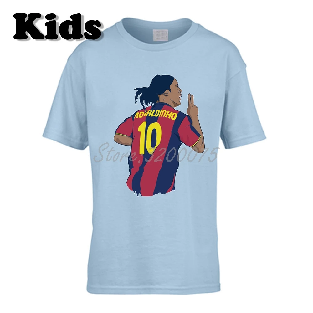 7 Детская футболка Ronaldinho 10 Ronaldo De Assis Moreira, Бразилия, Барселона, легенда, одежда, футболка для мальчиков и девочек W19032991 - Цвет: 7